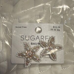 Sugarfix by BaubleBar White Pearl Starfish Stud Earrings